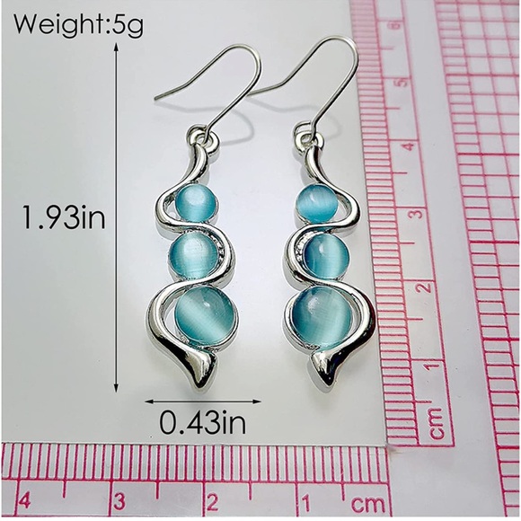 🆕 Bohemian Creative Curve Line drop Dangle Wavy Earrings - Picture 8 of 9